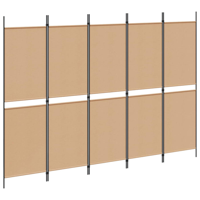 Separator de cameră cu 5 panouri Bej 250 x 180 cm Țesătură WALTI