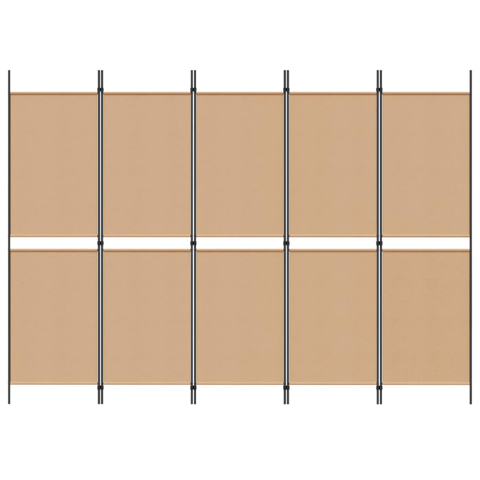 Separator de cameră cu 5 panouri Bej 250 x 180 cm Țesătură WALTI