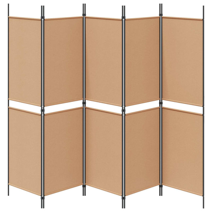 Separator de cameră cu 5 panouri Bej 250 x 180 cm Țesătură WALTI