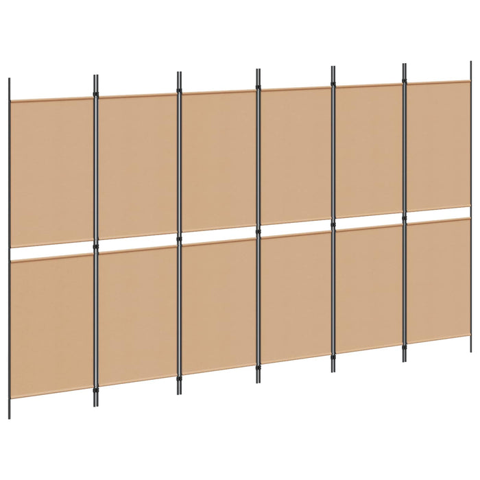 Paravan cu 6 panouri Bej 300 x 180 cm Țesătură WALTI