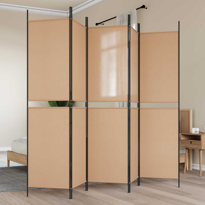 Panou de Separare cu 5 Elemente Bej 250 x 200 cm Țesătură WALTI