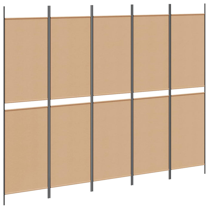 Panou de Separare cu 5 Elemente Bej 250 x 200 cm Țesătură WALTI