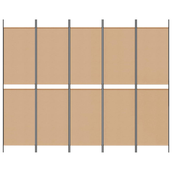 Panou de Separare cu 5 Elemente Bej 250 x 200 cm Țesătură WALTI