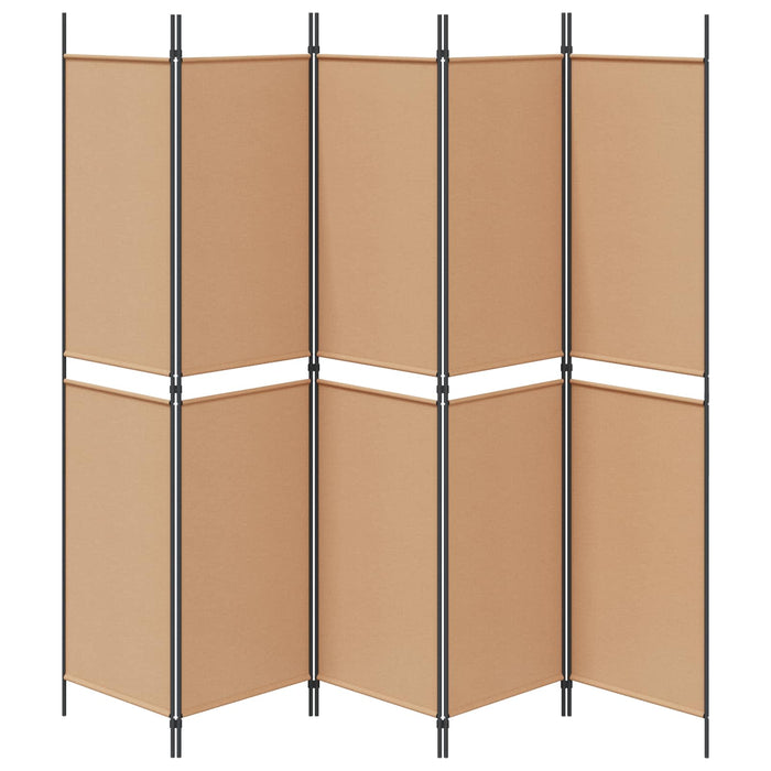 Panou de Separare cu 5 Elemente Bej 250 x 200 cm Țesătură WALTI