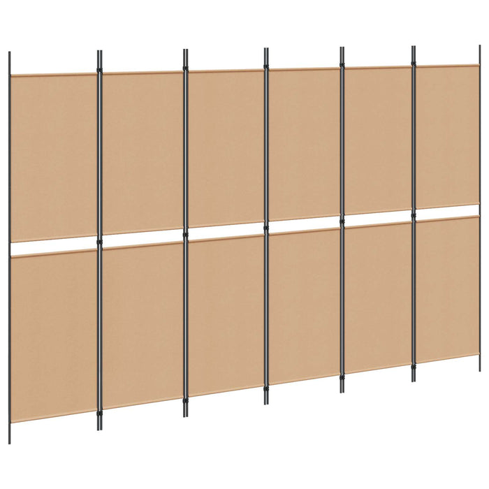 Paravan cu 6 panouri Bej 300 x 200 cm Țesătură WALTI