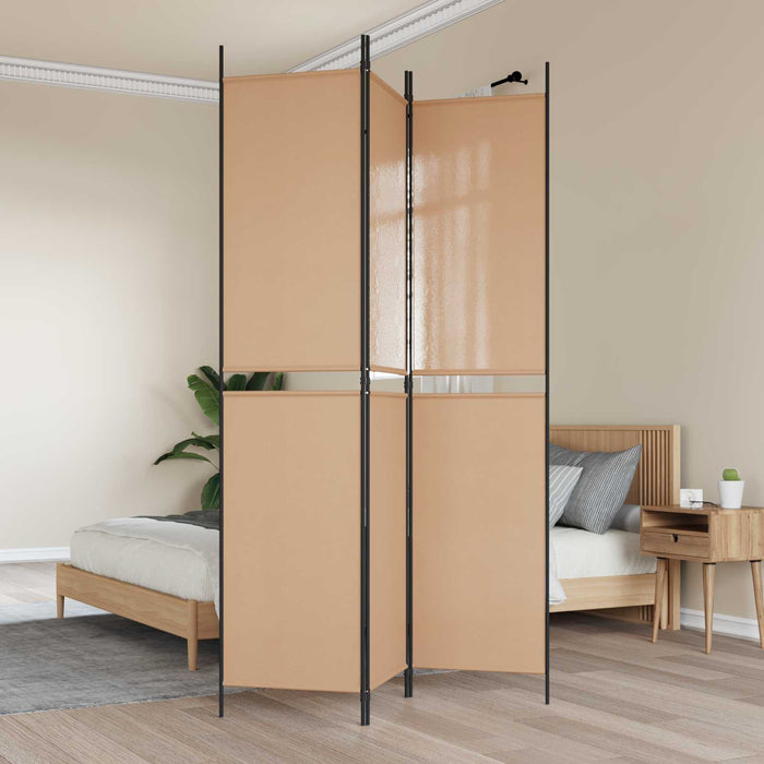 Paravan de camere cu 3 panouri Bej 150 x 220 cm Țesătură WALTI