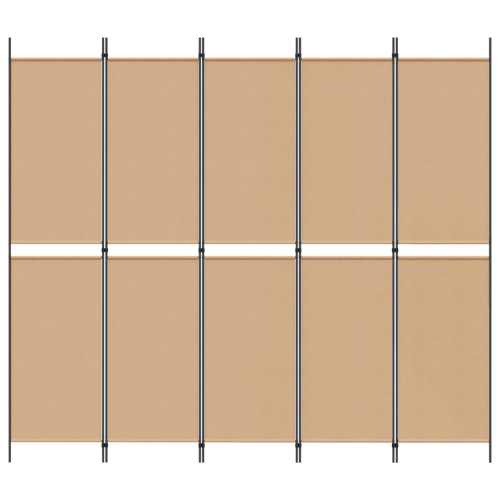 Separator de cameră cu 5 panouri Bej 250 x 220 cm Țesătură WALTI