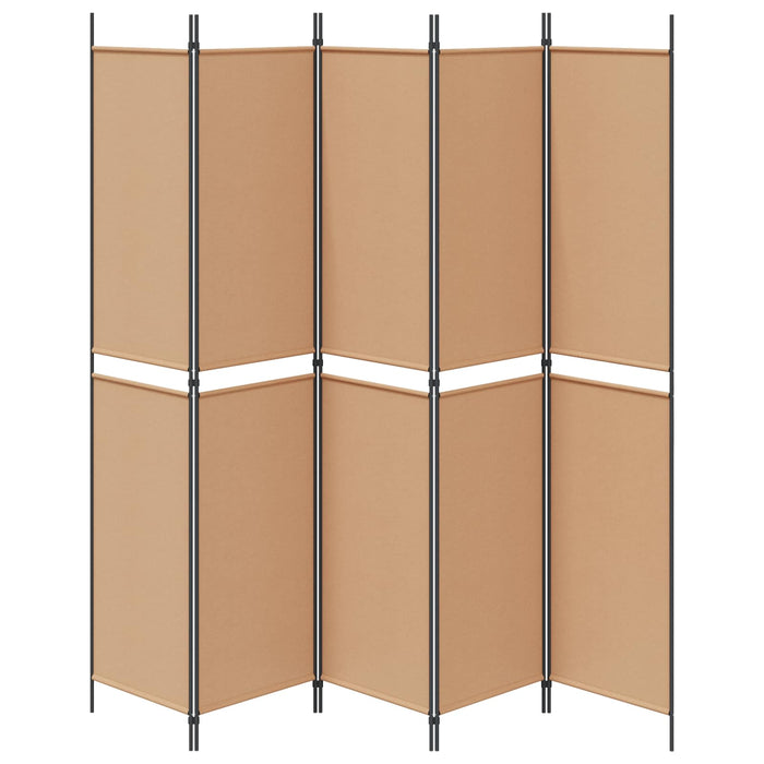 Separator de cameră cu 5 panouri Bej 250 x 220 cm Țesătură WALTI