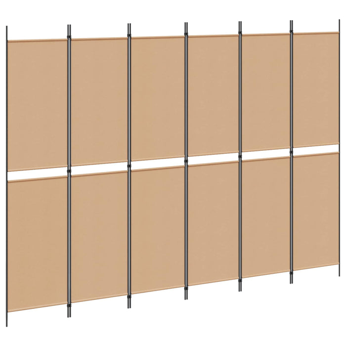 Paravan cu 6 panouri Bej 300 x 220 cm Țesătură WALTI