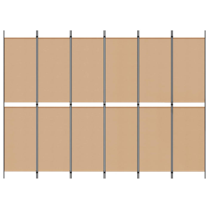 Paravan cu 6 panouri Bej 300 x 220 cm Țesătură WALTI