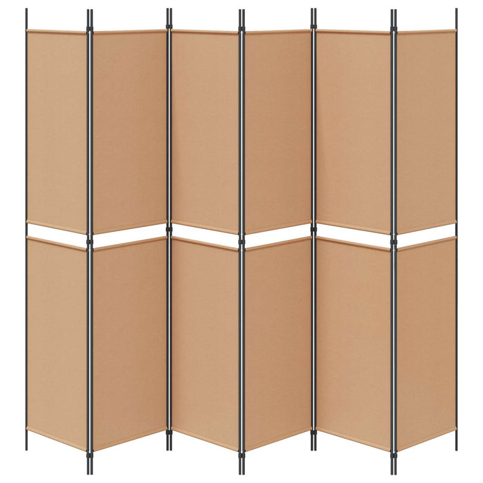 Paravan cu 6 panouri Bej 300 x 220 cm Țesătură WALTI