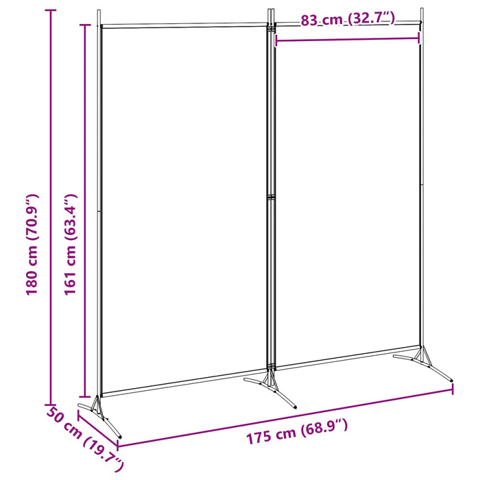 Paravan cu 2 Panouri Bej 175 x 180 cm Țesătură WALTI