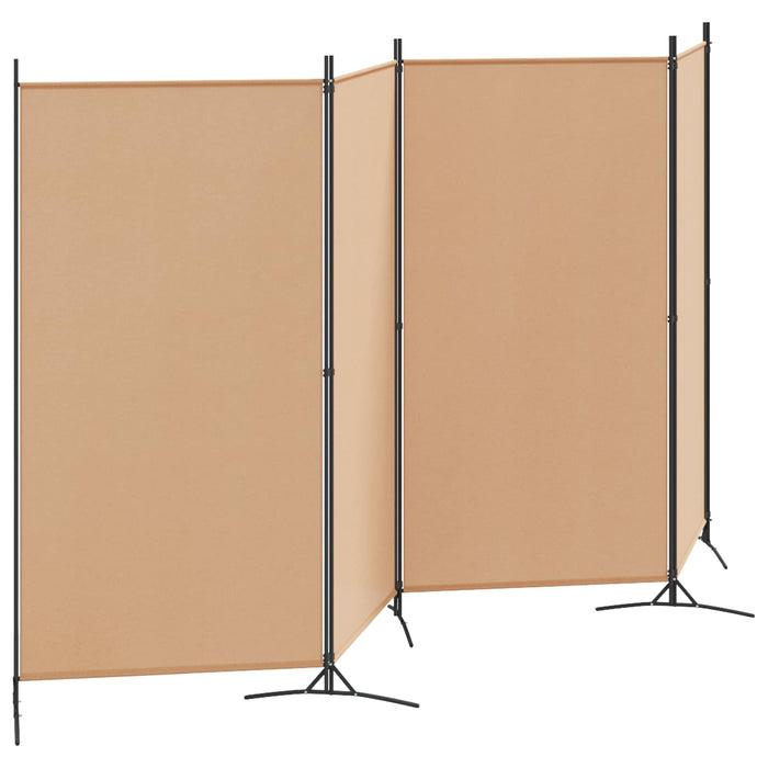 Separator de Cameră cu 4 Panouri Bej 346 x 180 cm Țesătură WALTI
