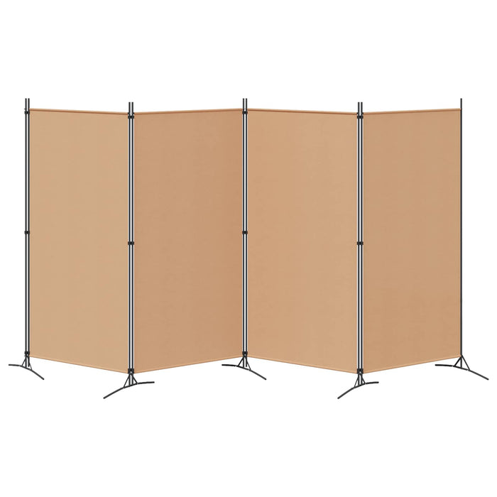 Separator de Cameră cu 4 Panouri Bej 346 x 180 cm Țesătură WALTI