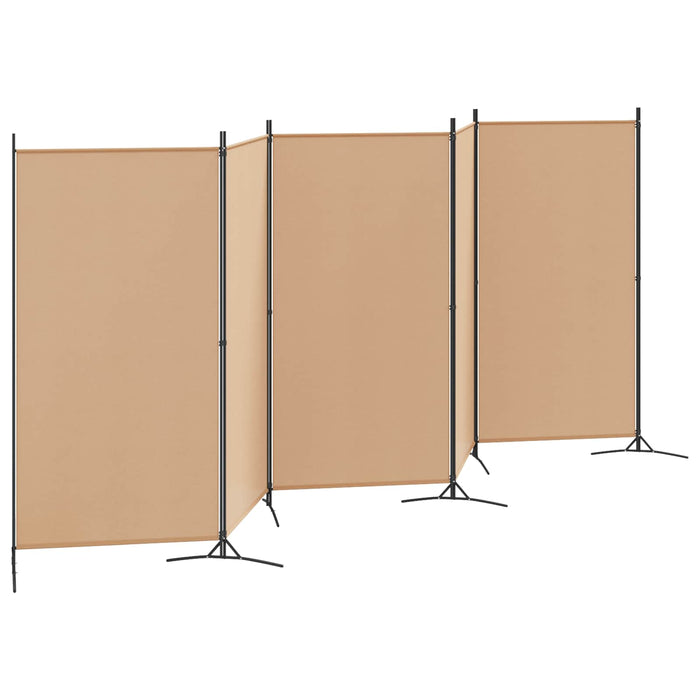 Separator de cameră cu 5 panouri Bej 433 x 180 cm Țesătură WALTI