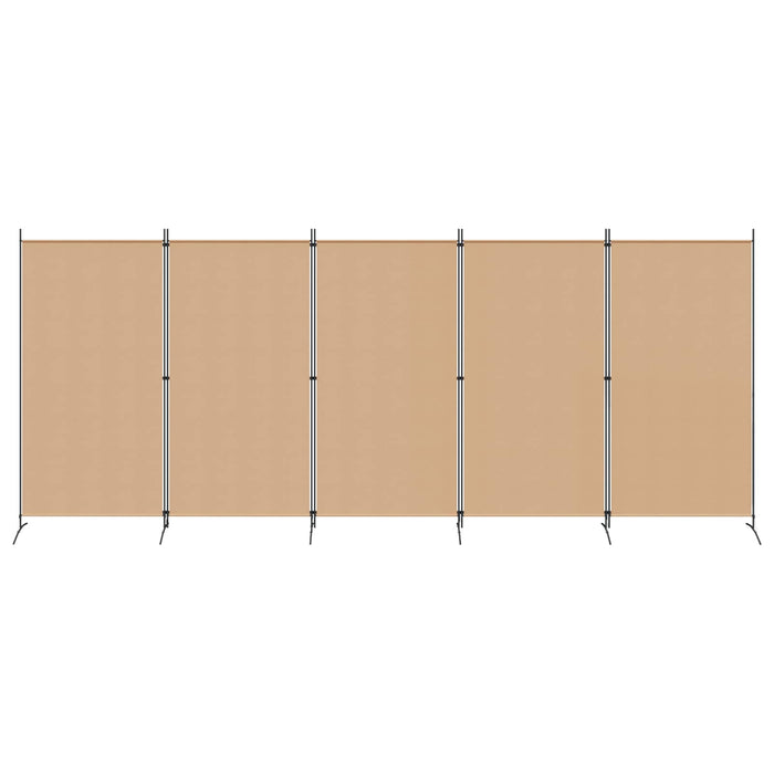 Separator de cameră cu 5 panouri Bej 433 x 180 cm Țesătură WALTI