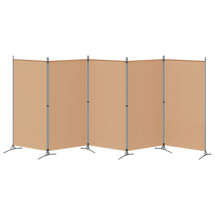 Separator de cameră cu 5 panouri Bej 433 x 180 cm Țesătură WALTI