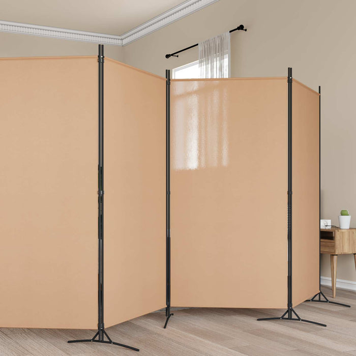 Paravan cu 6 panouri Bej 520 x 180 cm Țesătură WALTI