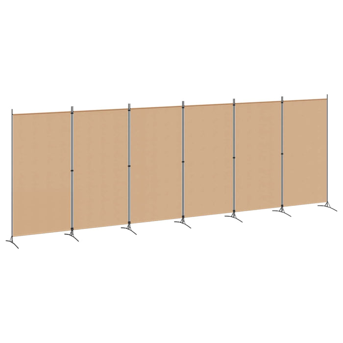 Paravan cu 6 panouri Bej 520 x 180 cm Țesătură WALTI