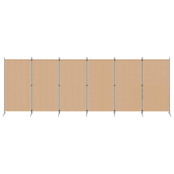 Paravan cu 6 panouri Bej 520 x 180 cm Țesătură WALTI