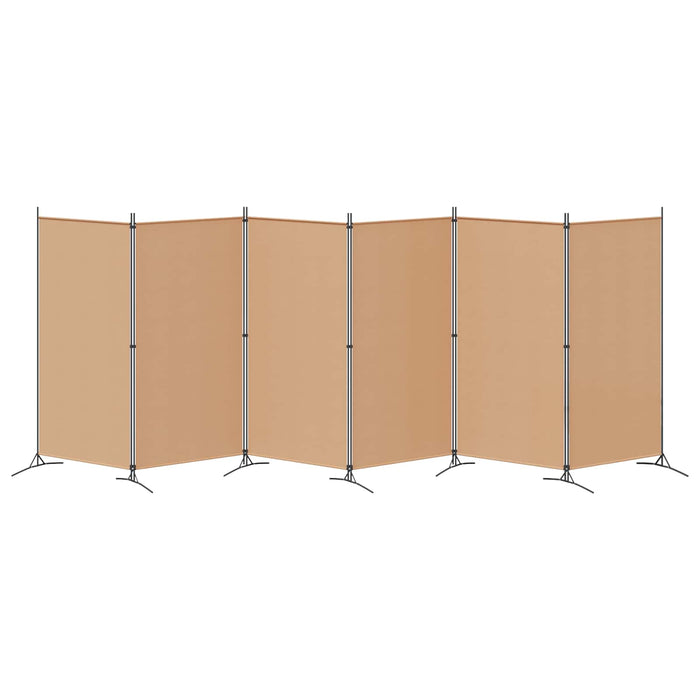 Paravan cu 6 panouri Bej 520 x 180 cm Țesătură WALTI