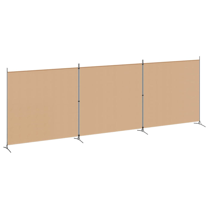 Separator de Cameră cu 4 Panouri Bej 525 x 180 cm Țesătură WALTI