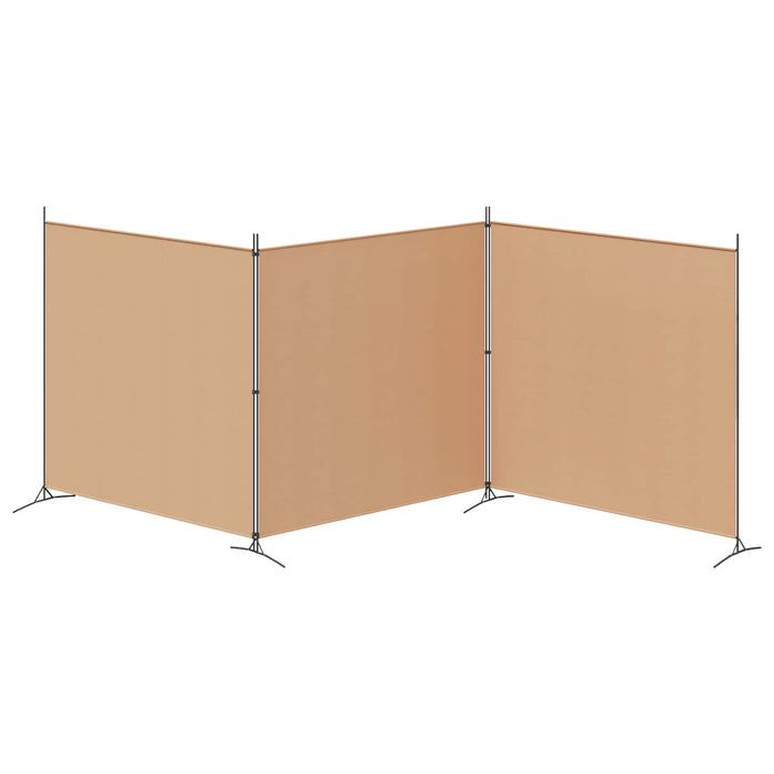 Separator de Cameră cu 4 Panouri Bej 525 x 180 cm Țesătură WALTI