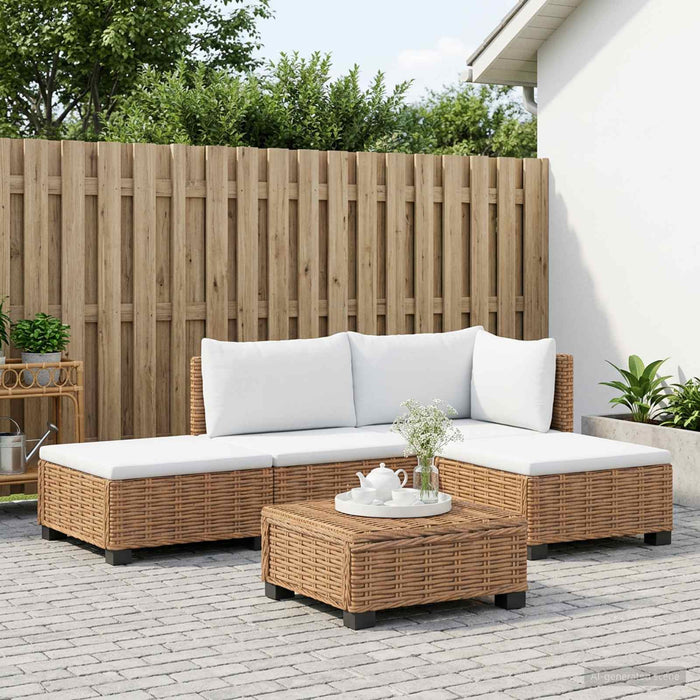4 buc. Set de lounge din ratan cu perne GENDT Ratan Natural WALTI