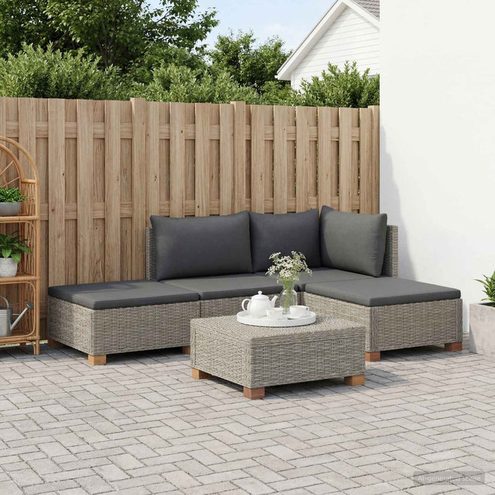 4 buc. Set de lounge din ratan cu perne GENDT Ratan Natural WALTI