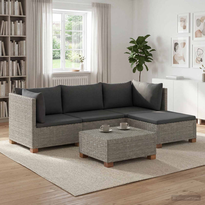 5 buc. Set de lounge din ratan cu perne GENDT Ratan Natural WALTI