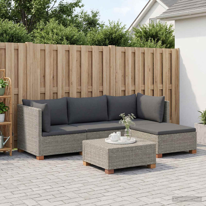 5 buc. Set de lounge din ratan cu perne GENDT Ratan Natural WALTI