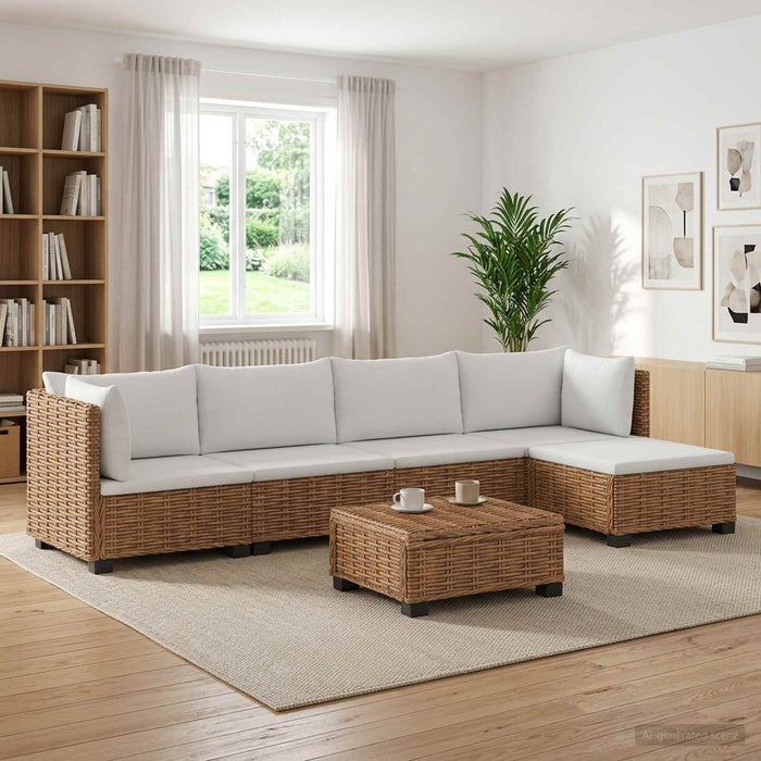 6 buc. Set de lounge din ratan cu perne GENDT Ratan Natural WALTI