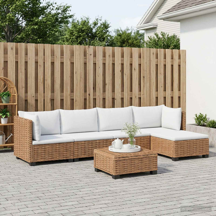 6 buc. Set de lounge din ratan cu perne GENDT Ratan Natural WALTI