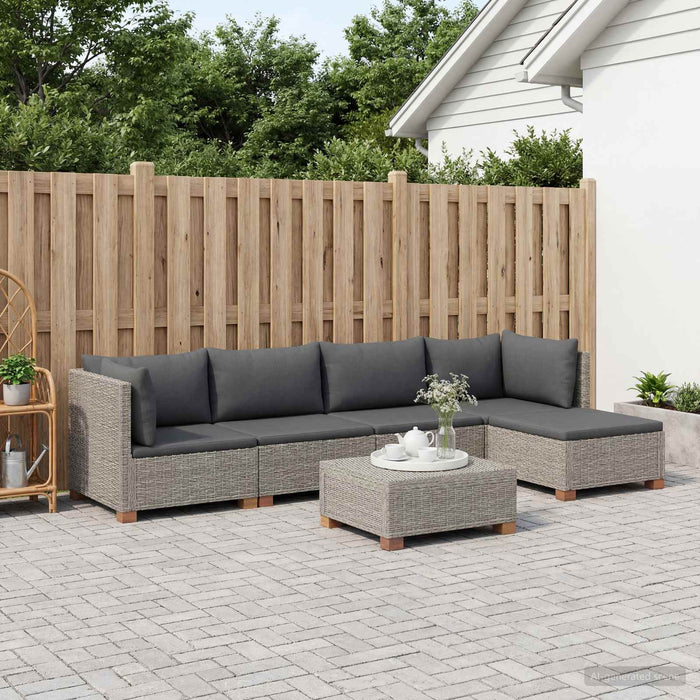 6 buc. Set de lounge din ratan cu perne GENDT Ratan Natural WALTI