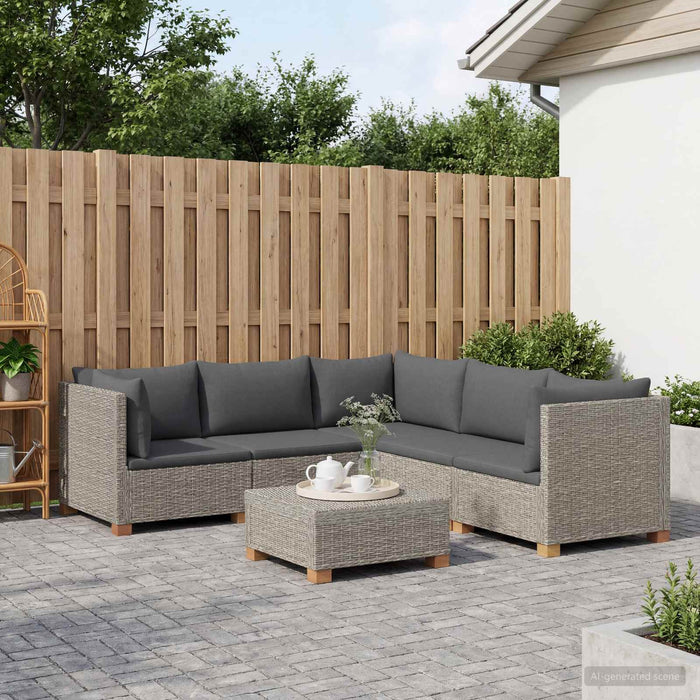 6 buc. Set de lounge din ratan cu perne GENDT Ratan Natural WALTI