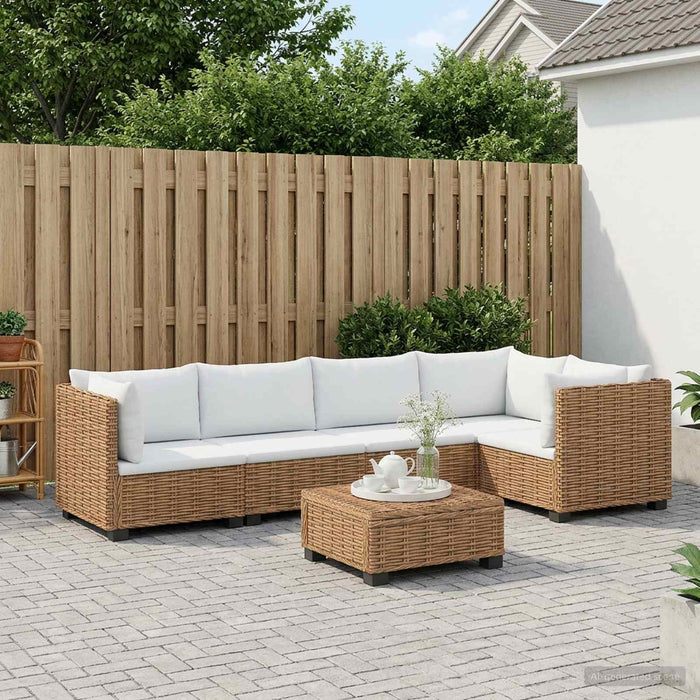 6 buc. Set de Lounge din Ratan cu Perne GENDT Ratan Natural WALTI