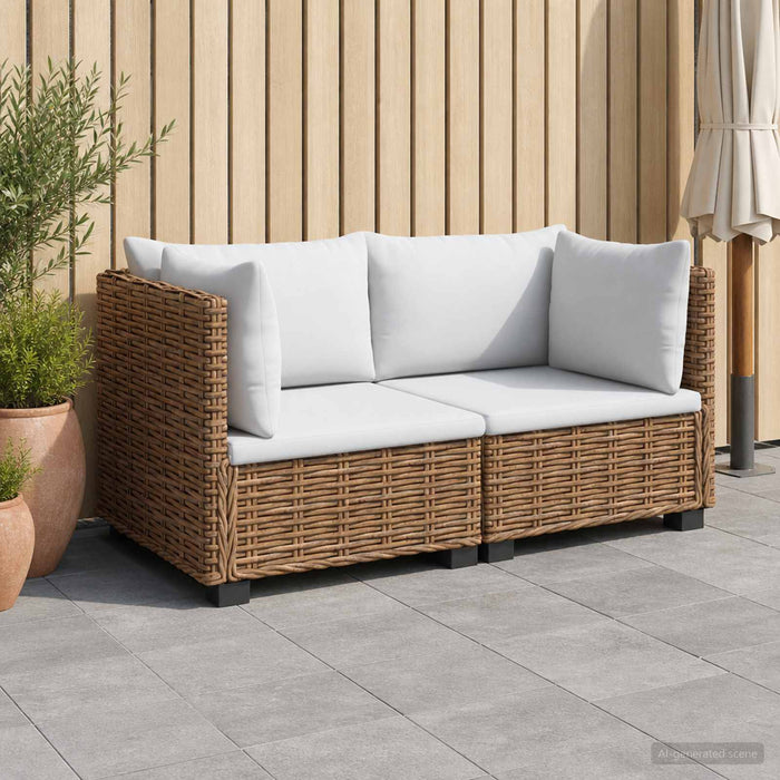 2 buc. Set de lounge din ratan cu perne GENDT Ratan Natural WALTI