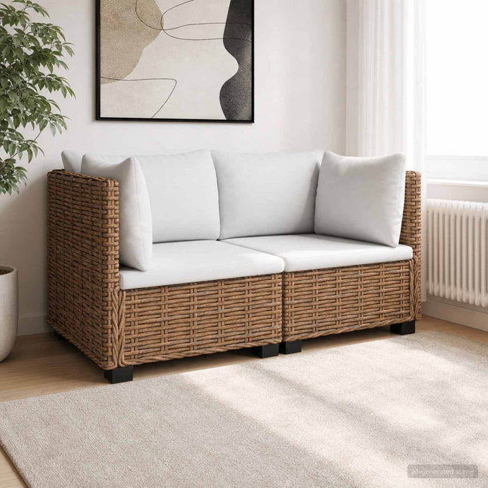 2 buc. Set de lounge din ratan cu perne GENDT Ratan Natural WALTI