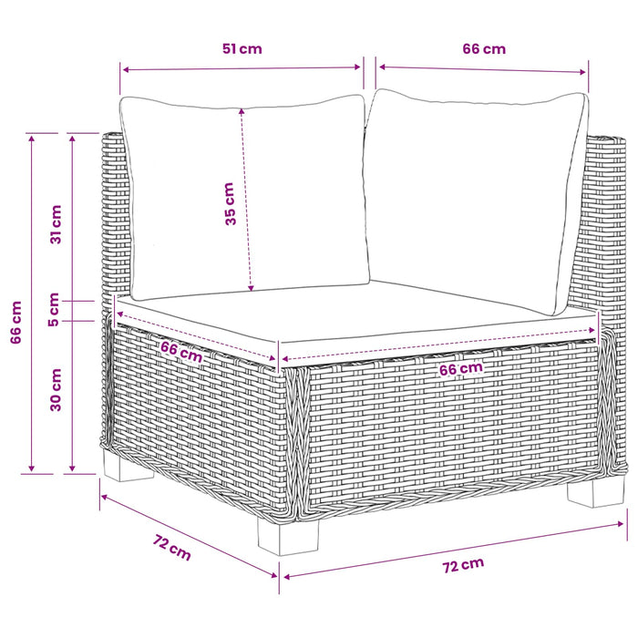 2 buc. Set de lounge din ratan cu perne GENDT Ratan Natural WALTI