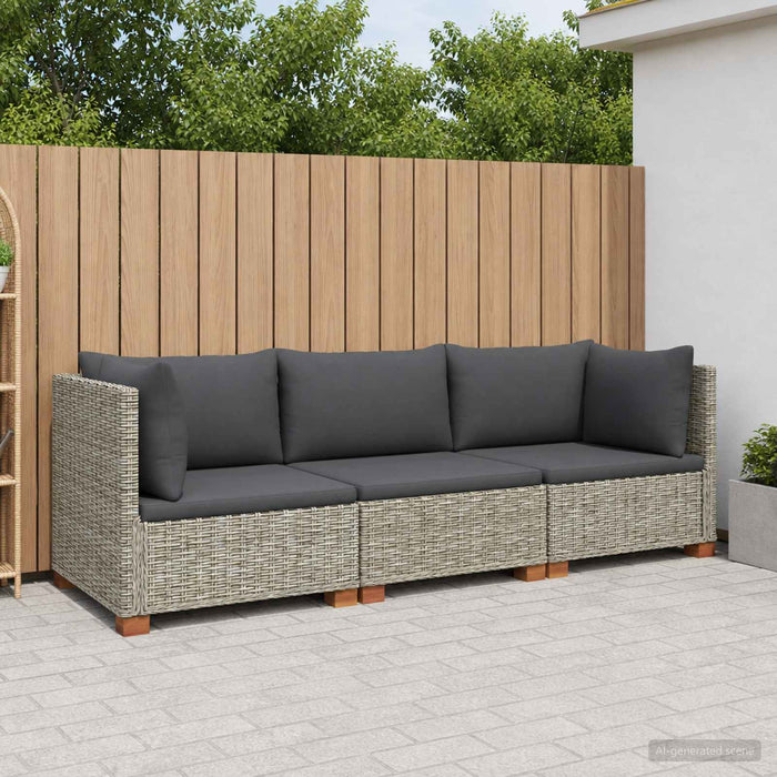 3 buc. Set de lounge din ratan cu perne GENDT Ratan Natural WALTI