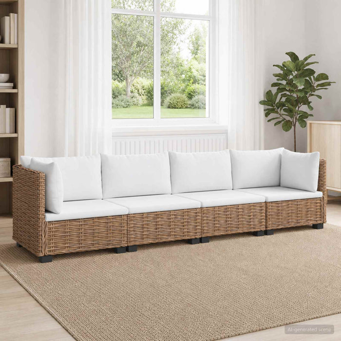 4 buc. Set de lounge din ratan cu perne GENDT Ratan Natural WALTI