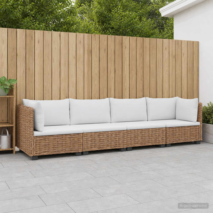 4 buc. Set de lounge din ratan cu perne GENDT Ratan Natural WALTI