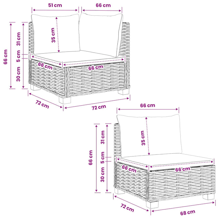 4 buc. Set de lounge din ratan cu perne GENDT Ratan Natural WALTI