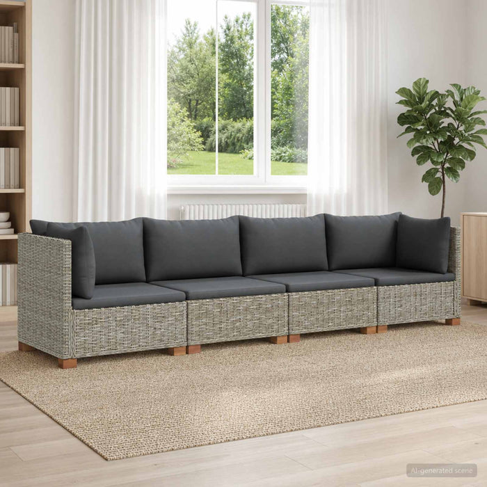 4 buc. Set de lounge din ratan cu perne GENDT Ratan Natural WALTI