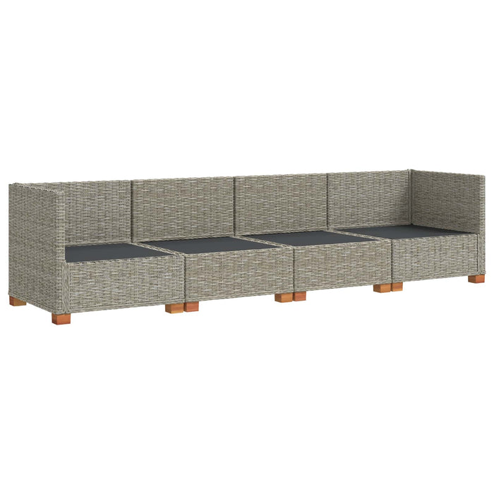 4 buc. Set de lounge din ratan cu perne GENDT Ratan Natural WALTI