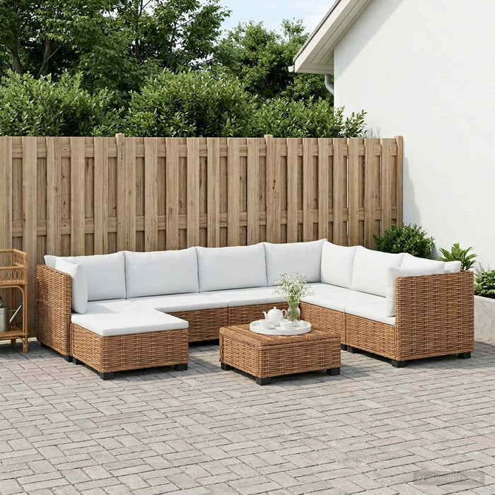 8 buc. Set de lounge din ratan cu perne GENDT Ratan Natural WALTI