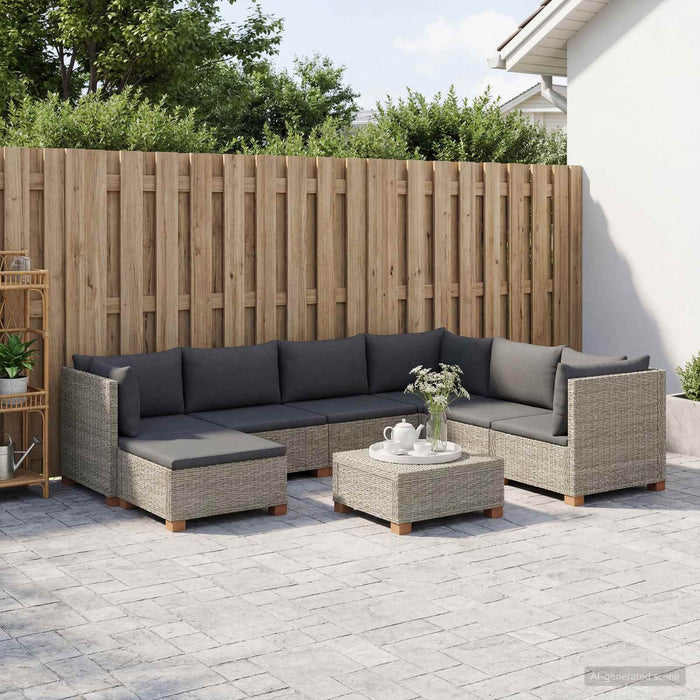 8 buc. Set de lounge din ratan cu perne GENDT Ratan Natural WALTI