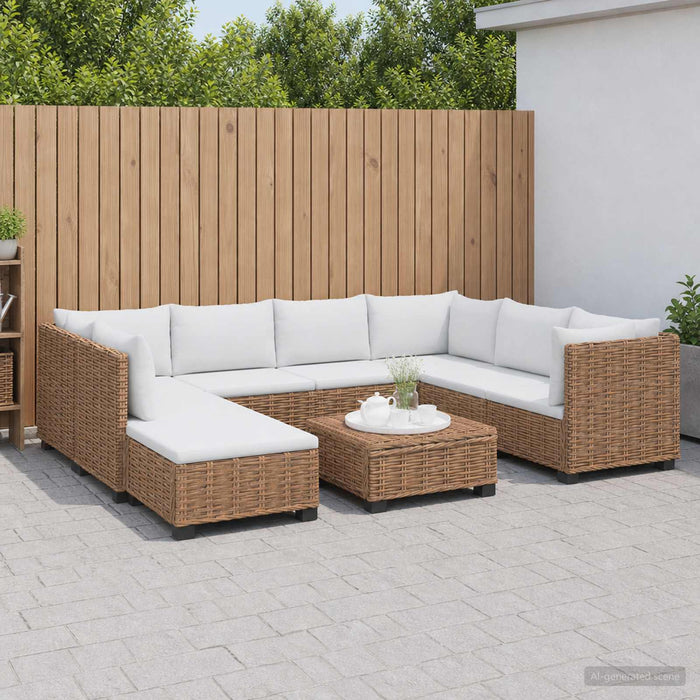 9 buc. Set de lounge din ratan cu perne GENDT Ratan Natural WALTI