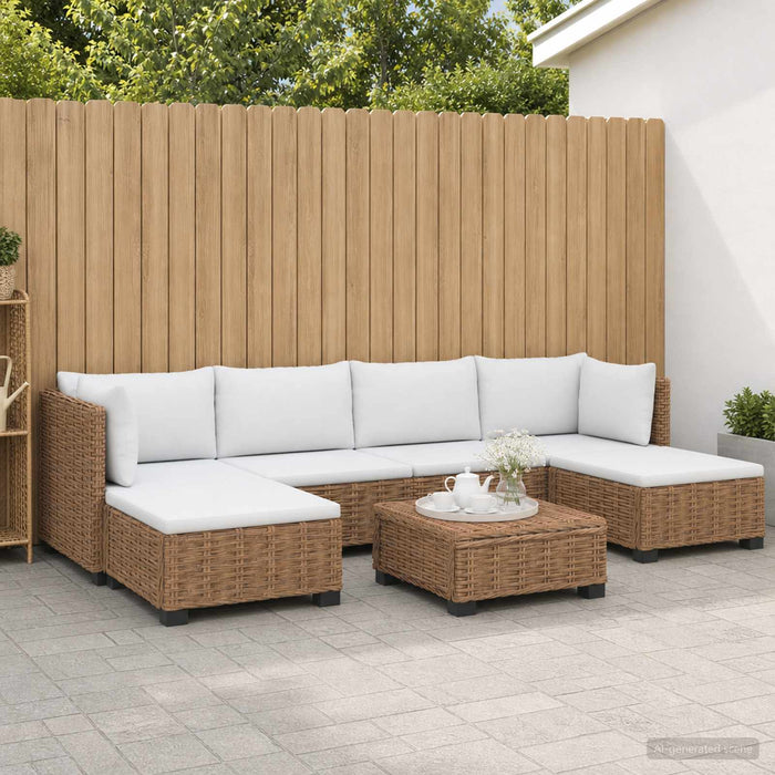 7 buc. Set de lounge din ratan cu perne GENDT Ratan Natural WALTI
