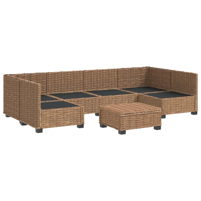 7 buc. Set de Lounge din Ratan cu Perne GENDT Ratan Natural WALTI